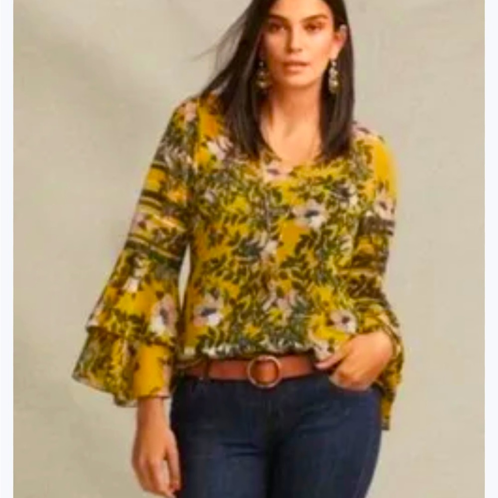 Sheer Floral Cabi blouse